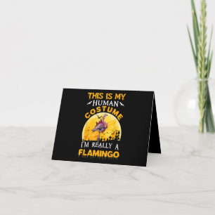 This Is My Human Costume Really Flamingo Halloween Thank You Card