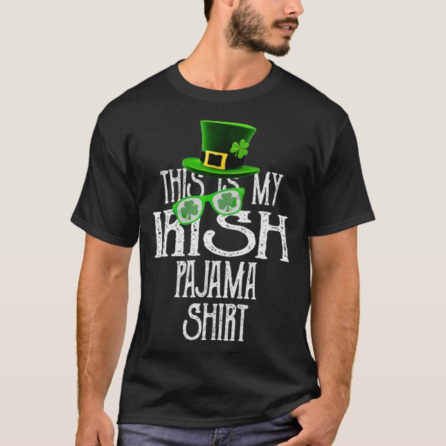 This Is My Irish Pajama Shamrock GreenClover Boy T-Shirt (Front)