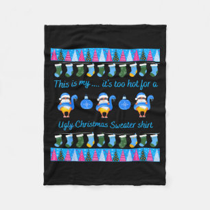 This Is My It's Too Hot For Ugly Christmas Sweater Fleece Blanket