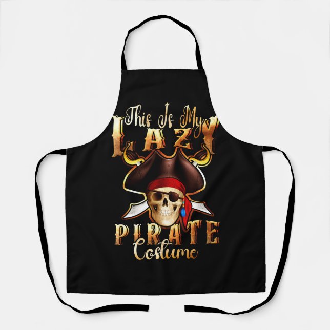This Is My Lazy Pirate Costume Halloween Skull Cro Apron (Front)