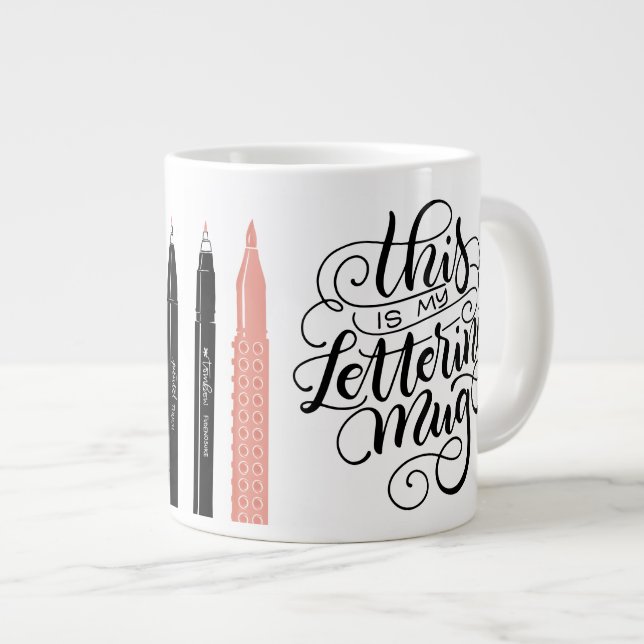 This is my lettering mug - Brush pens (Front Right)