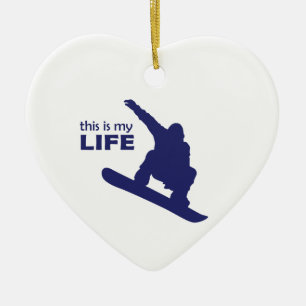 This Is My Life (Snowboarding) Ceramic Tree Decoration