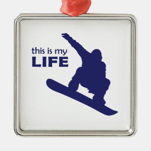 This Is My Life (Snowboarding) Metal Tree Decoration