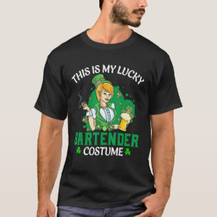 This Is My Lucky Bartender Costume Happy Patrick's T-Shirt