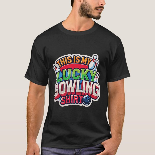 This Is My Lucky Bowling Design For Men  T-Shirt (Front)