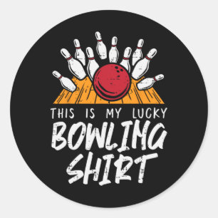 This Is My Lucky Bowling Shirt Bowler Player Women Classic Round Sticker
