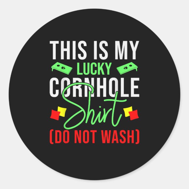 This Is My Lucky Cornhole Classic Round Sticker (Front)