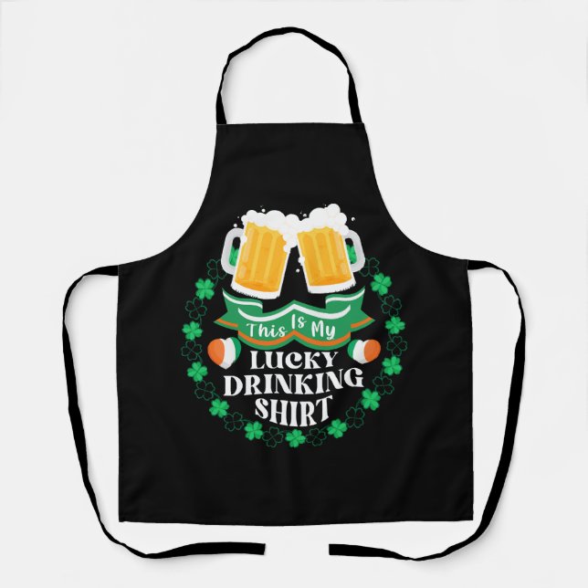 This Is My Lucky Drinking Beer St. Patrick's Day Apron (Front)