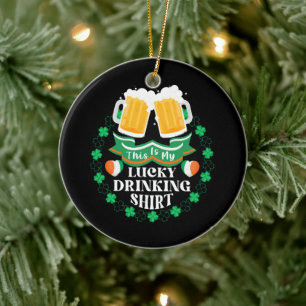 This Is My Lucky Drinking Beer St. Patrick's Day Ceramic Tree Decoration