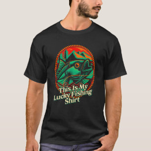 This Is My Lucky Fishing  Lifestyle Freshwater Hab T-Shirt