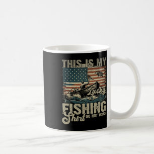 This Is My Lucky Fishing Shirt Do Not Wash Patriot Coffee Mug