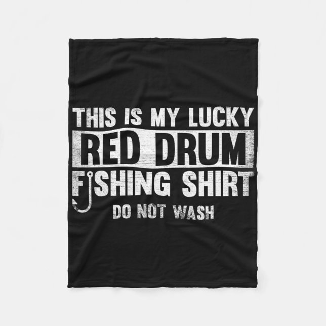 This Is My Lucky Red Drum Fishing Gift  Fleece Blanket (Front)