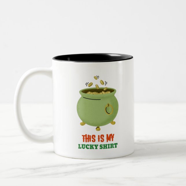 This Is My Lucky Shirt Two-Tone Coffee Mug (Left)