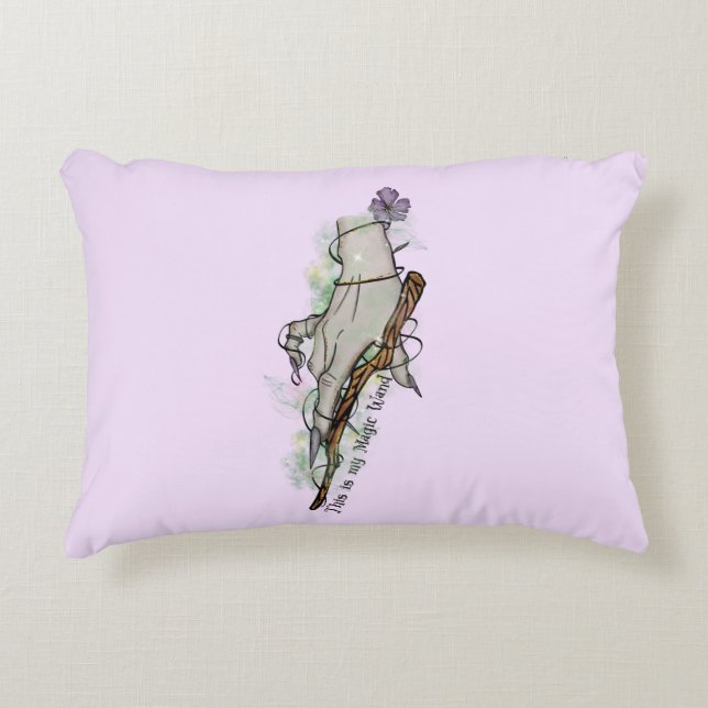 This Is My Magic Wand – Gothic Witch Hand Decorative Cushion (Front)