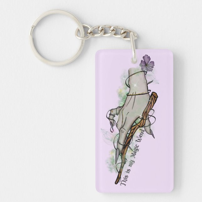 This Is My Magic Wand – Gothic Witch Hand Key Ring (Front)