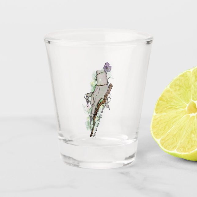 This Is My Magic Wand – Gothic Witch Hand Shot Glass (Front)