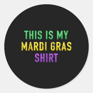 This Is My Mardi Gras Costume Outfit For New Orlea Classic Round Sticker