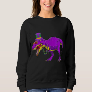 This Is My Mardi Grawr Gras Yellow Pajama T Rex Me Sweatshirt