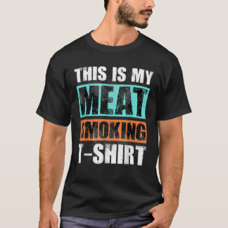 THIS IS MY MEAT SMOKING BBQ Vintage Retro Distress T-Shirt