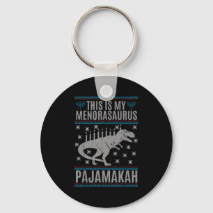 This Is My Menorah-saurus Happy Hanukkah Dinosaur Key Ring