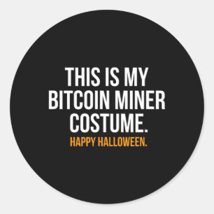 This Is My Miner Costume Funny Halloween Classic Round Sticker