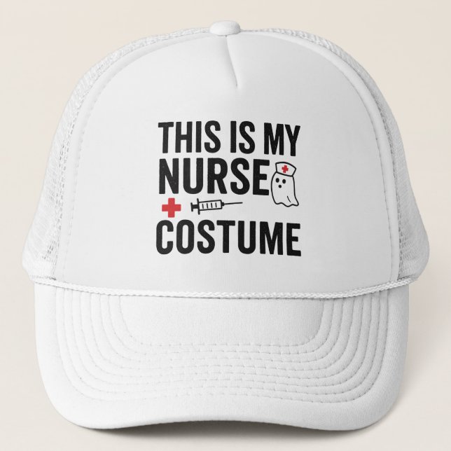 This Is My Nurse Costume Funny Ghost Syringe Trucker Hat (Front)
