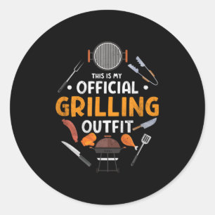 This Is My Official Grilling Outfit Barbecue Grill Classic Round Sticker