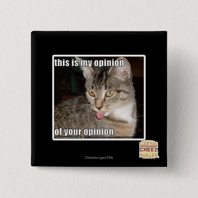 this is my opinion 15 cm square badge (Front)