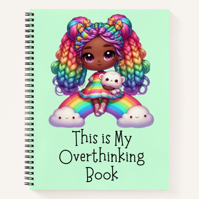 This Is My Overthinking Book – Cute Green Notebook (Front)