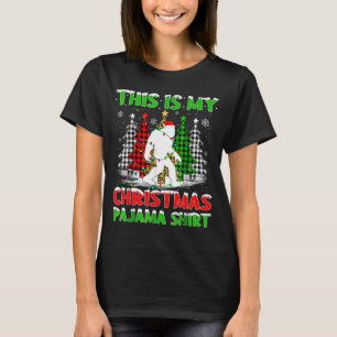This Is My Pajama Shirt Bigfoot Xmas Tree Plaid Ch