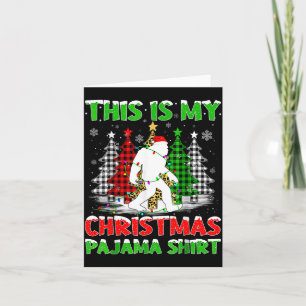 This Is My Pajama Shirt Bigfoot Xmas Tree Plaid Ch Card