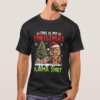 This is My Pajama Shirt Cute Persian Cat Santa Cat