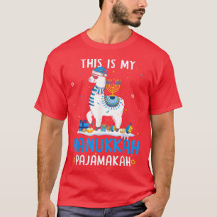 This is My Pajamakah Funny Llama Hanukkah Pajama T-Shirt
