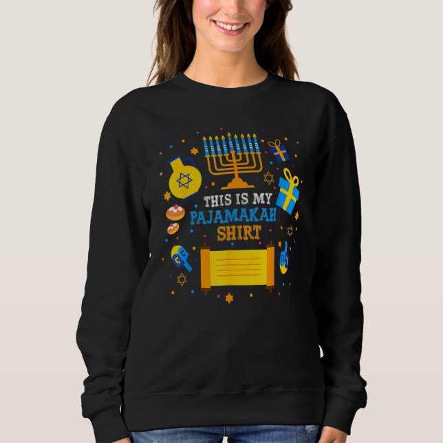 This Is My Pajamakah Hanukkah Chanukah Dreidel Men Sweatshirt (Front)