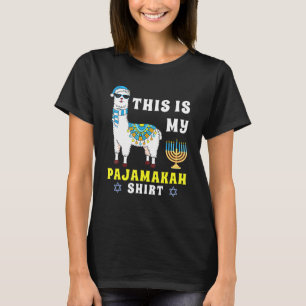 This Is My Pajamakah Llama Hanukkah Pajama T-Shirt