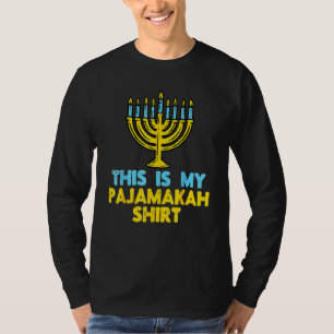 This Is My Pajamakah  Menorah Hanukkah Pajamas Cha T-Shirt