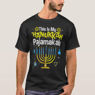 This Is My Pajamakah  Menorah Hanukkah Pyjamas Cha T-Shirt