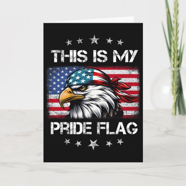 This Is My Pride Flag America Patriotic Red  Card (Front)
