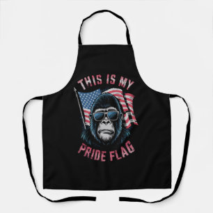 This Is My Pride Flag American Flag Bigfoot Apron