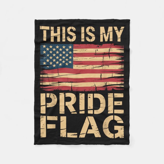 This Is My Pride Flag American Pride of the USA Fleece Blanket (Front)