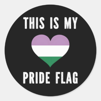 This Is My Pride Flag Hu Gender Queer Classic Round Sticker
