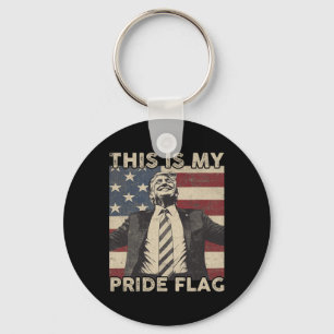 This Is My Pride Flag Trump Usa Flag 4th Of July  Key Ring