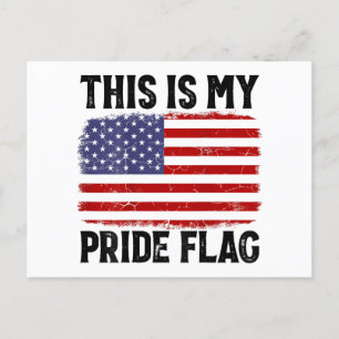 This Is My Pride Flag US Flag, 4th Of July Patriot Holiday Postcard