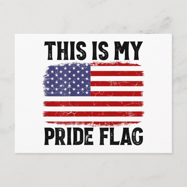 This Is My Pride Flag US Flag, 4th Of July Patriot Holiday Postcard (Front)