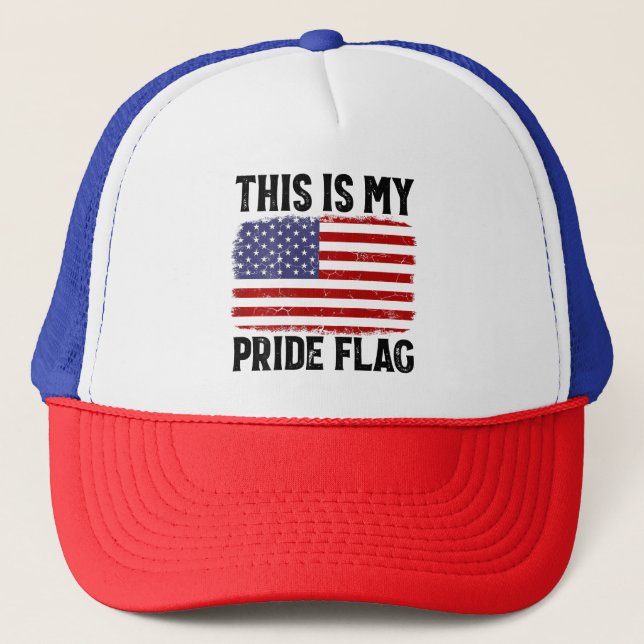 This Is My Pride Flag US Flag, 4th Of July Patriot Trucker Hat (Front)