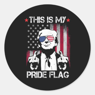This Is My Pride Flag Usa American 4th Of July On Classic Round Sticker