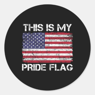 This Is My Pride Flag Usa American 4th Of July Pat Classic Round Sticker