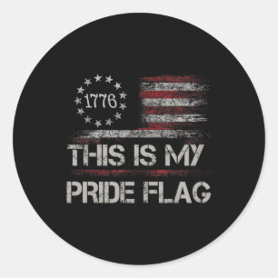 This Is My Pride Flag Usa American 4Th Of July Pat Classic Round Sticker