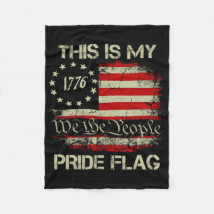 This Is My Pride Flag Usa American 4th Of July Pat Fleece Blanket
