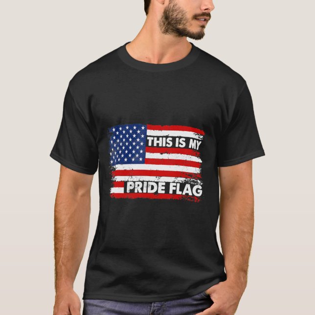 This Is My Pride Flag Usa American 4Th Of July Pat T-Shirt (Front)
